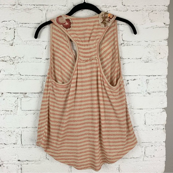 Free People Striped Frida Tank Top Floral Embroidered XS - Picture 5 of 10